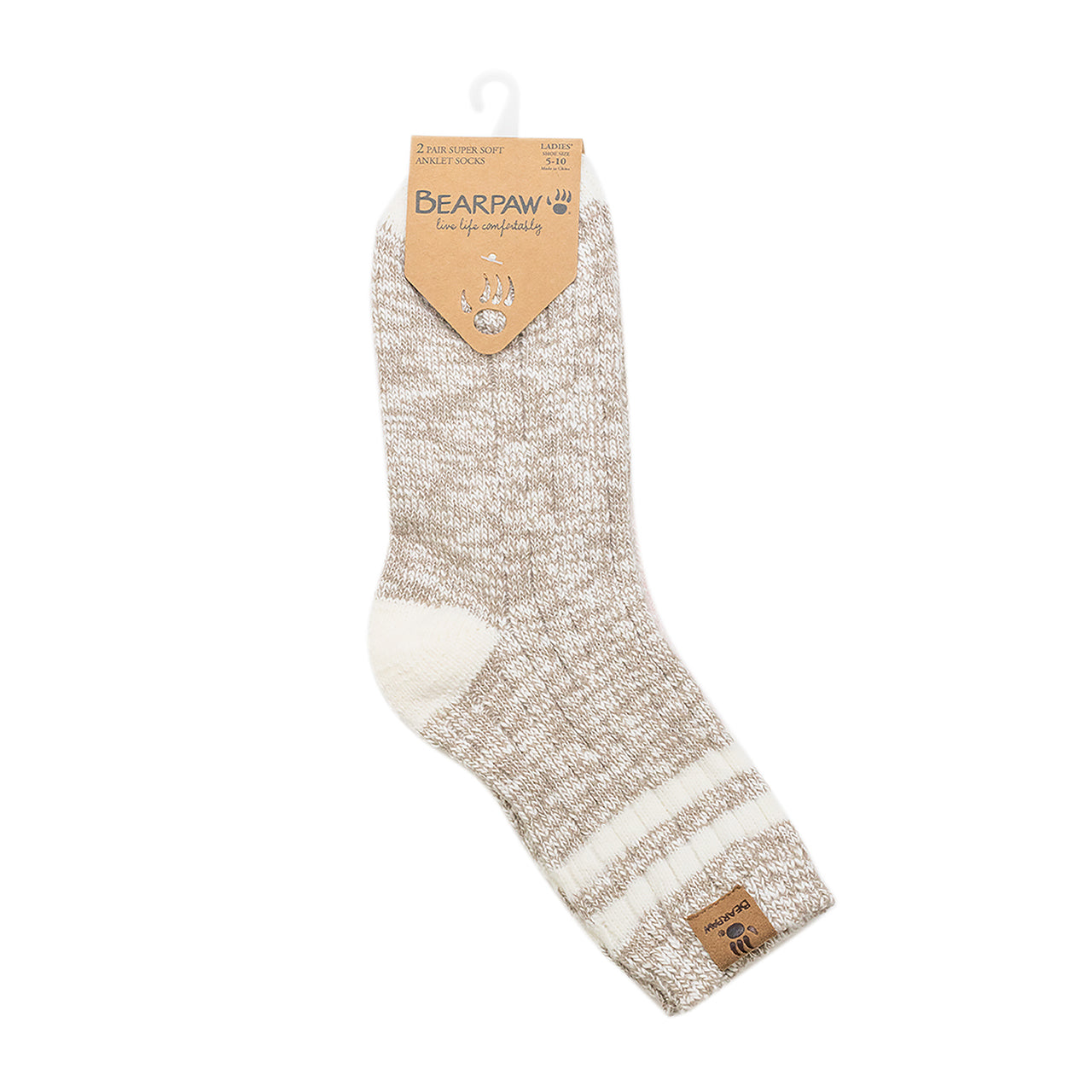 LADIES LOUNGE ANKLET 2PK SIMPLY TAUPE - Image 4