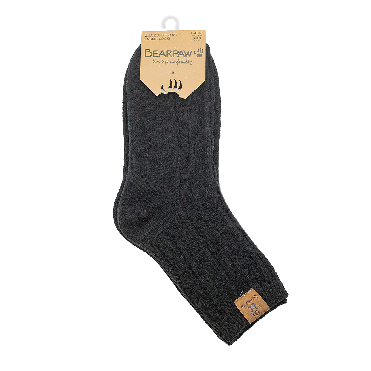 LADIES GEO TEXTURE ANKLET 2PK BLACK - Image 4