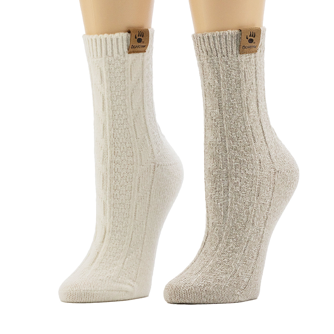 LADIES GEO TEXTURE ANKLET 2PK IVORY - Image 4