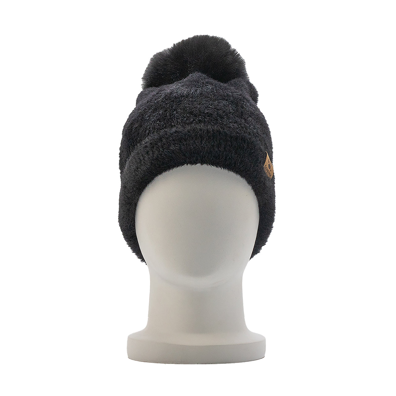 LADIES FURRY CUFF HAT W/POM ANTHRACITE - Image 3
