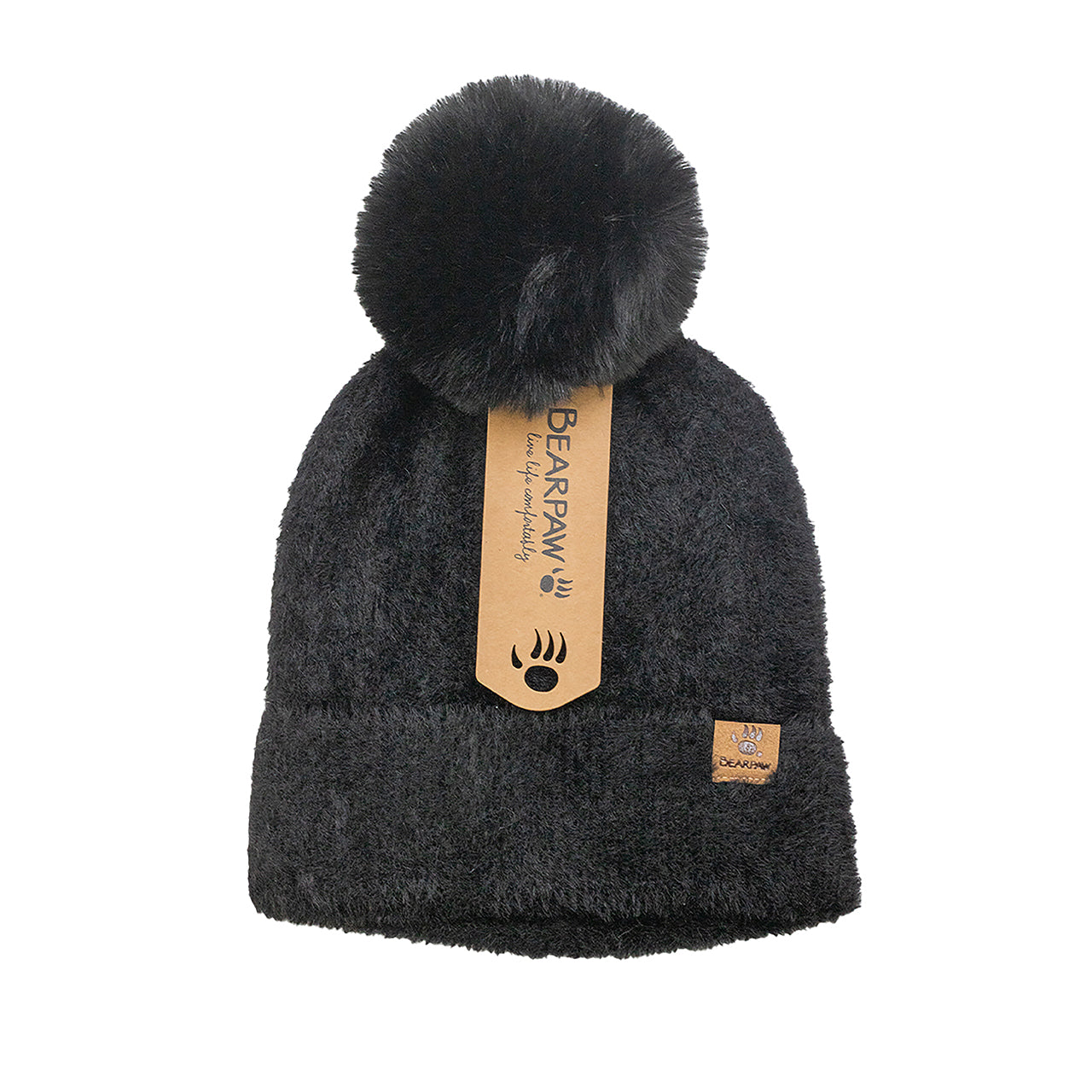 LADIES FURRY CUFF HAT W/POM ANTHRACITE - Image 4