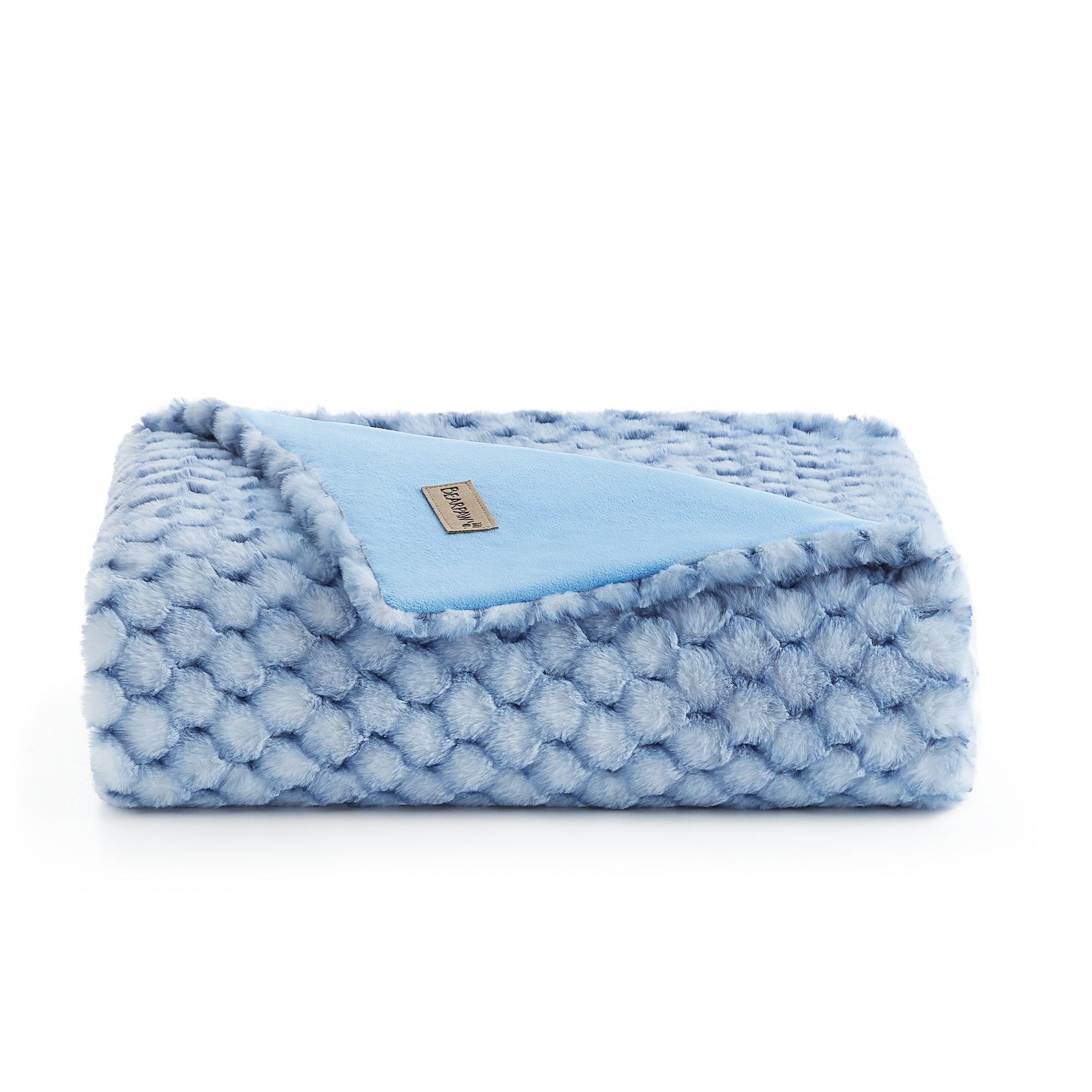 Milie Faux Fur Throw Blanket Blue Fog - Image 2