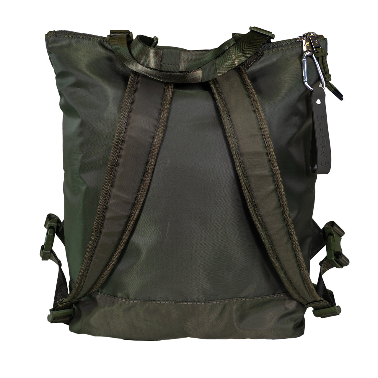 CONVERTIBLE NYLON TOTE / BACKPACK DARK OLIVE - Image 2