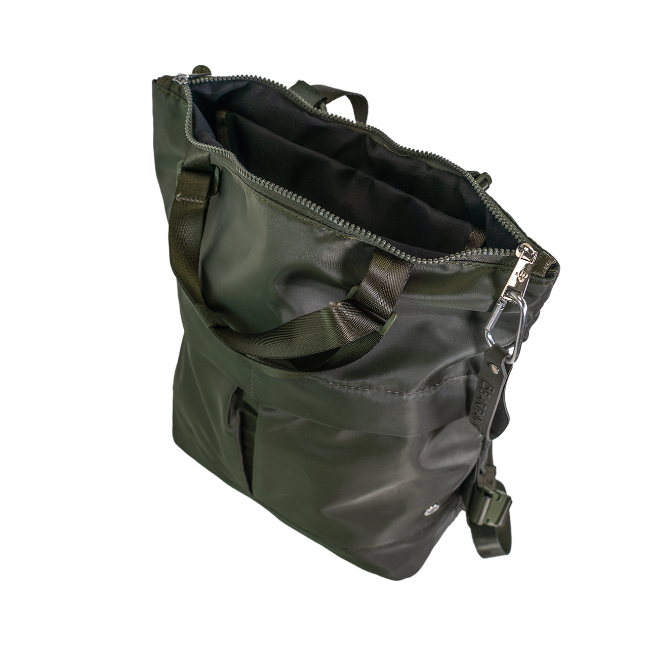 CONVERTIBLE NYLON TOTE / BACKPACK DARK OLIVE - Image 5