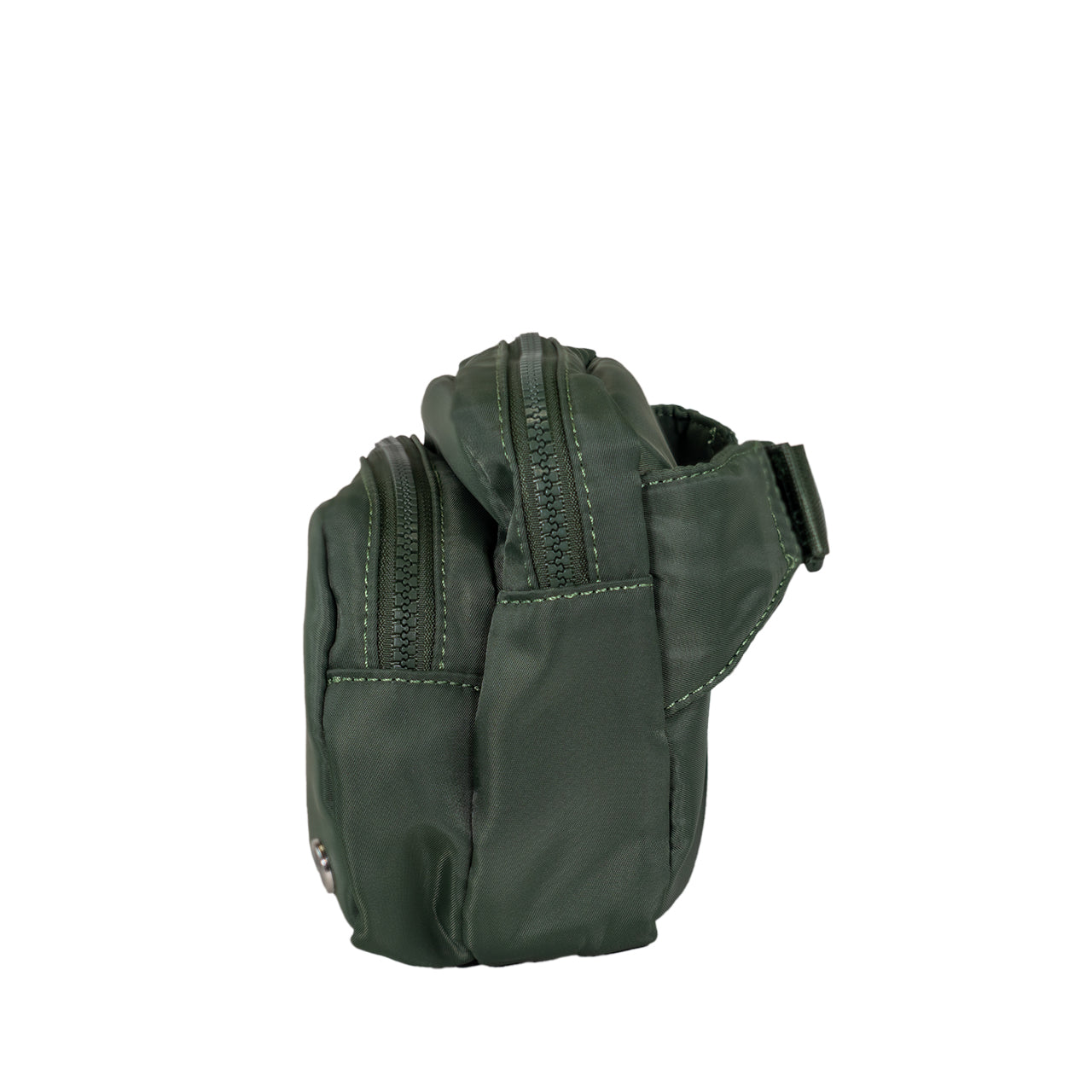 SQUARE DOUBLE ZIP WAIST BAG/SLING OLIVE - Image 3