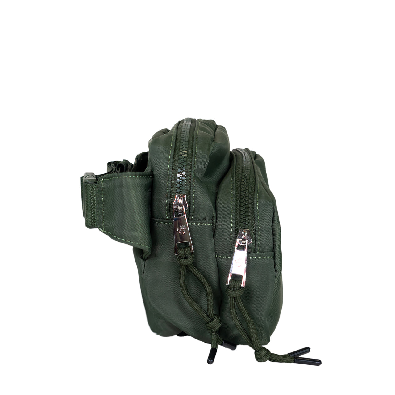 SQUARE DOUBLE ZIP WAIST BAG/SLING OLIVE - Image 4