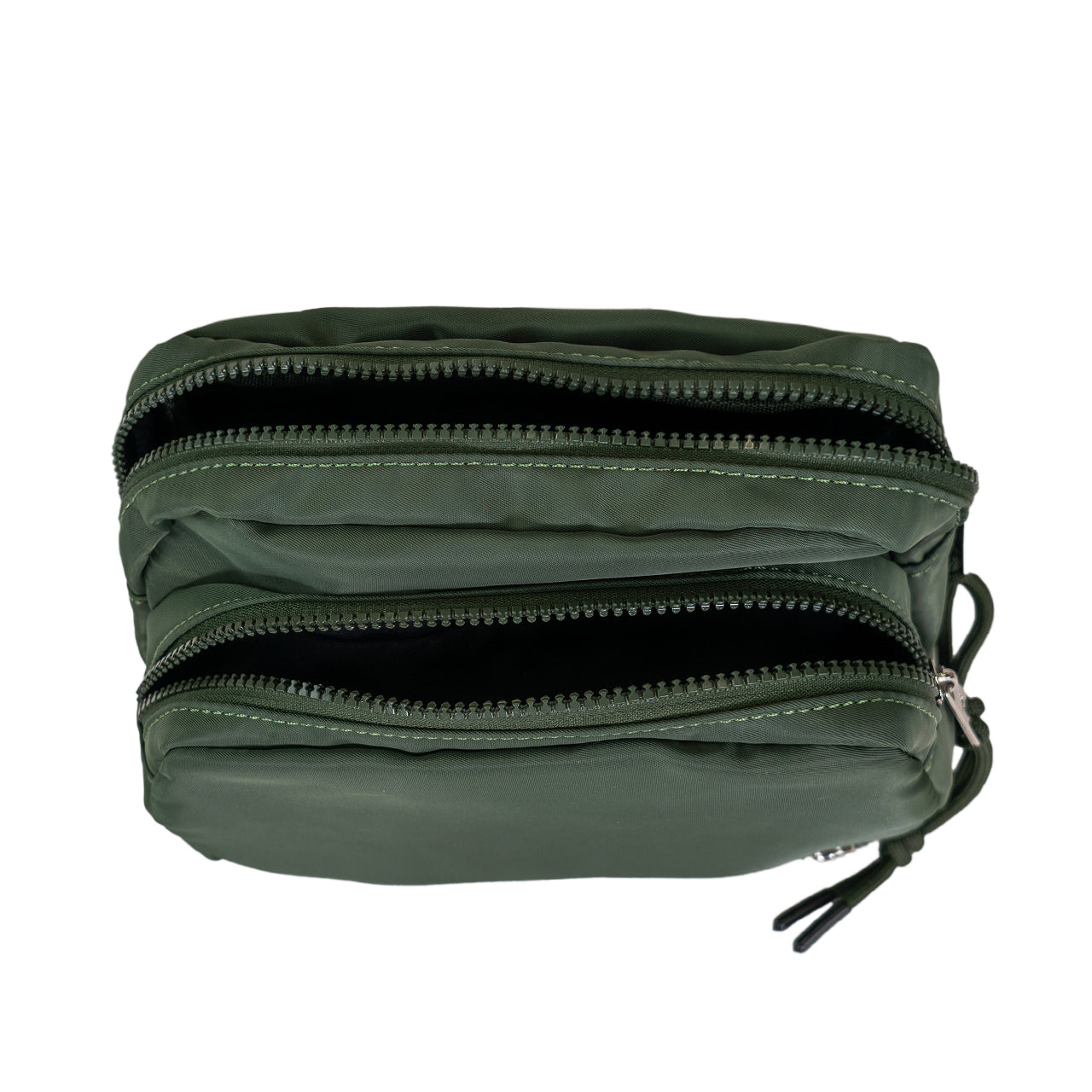 SQUARE DOUBLE ZIP WAIST BAG/SLING OLIVE - Image 6